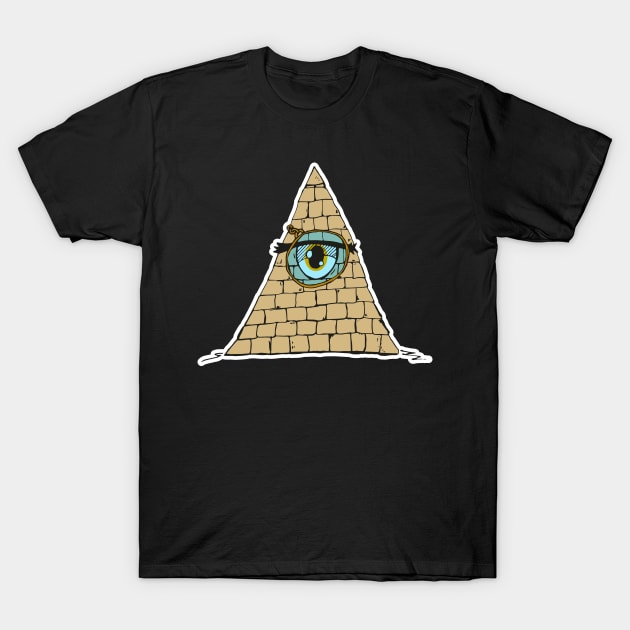 Pyramid with eye and monocle T-Shirt by Ravendax